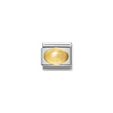 Nomination Composable Classic HALBEDELST, OVAL aus Edelstahl und 18K-Gold (07_CITRIN)